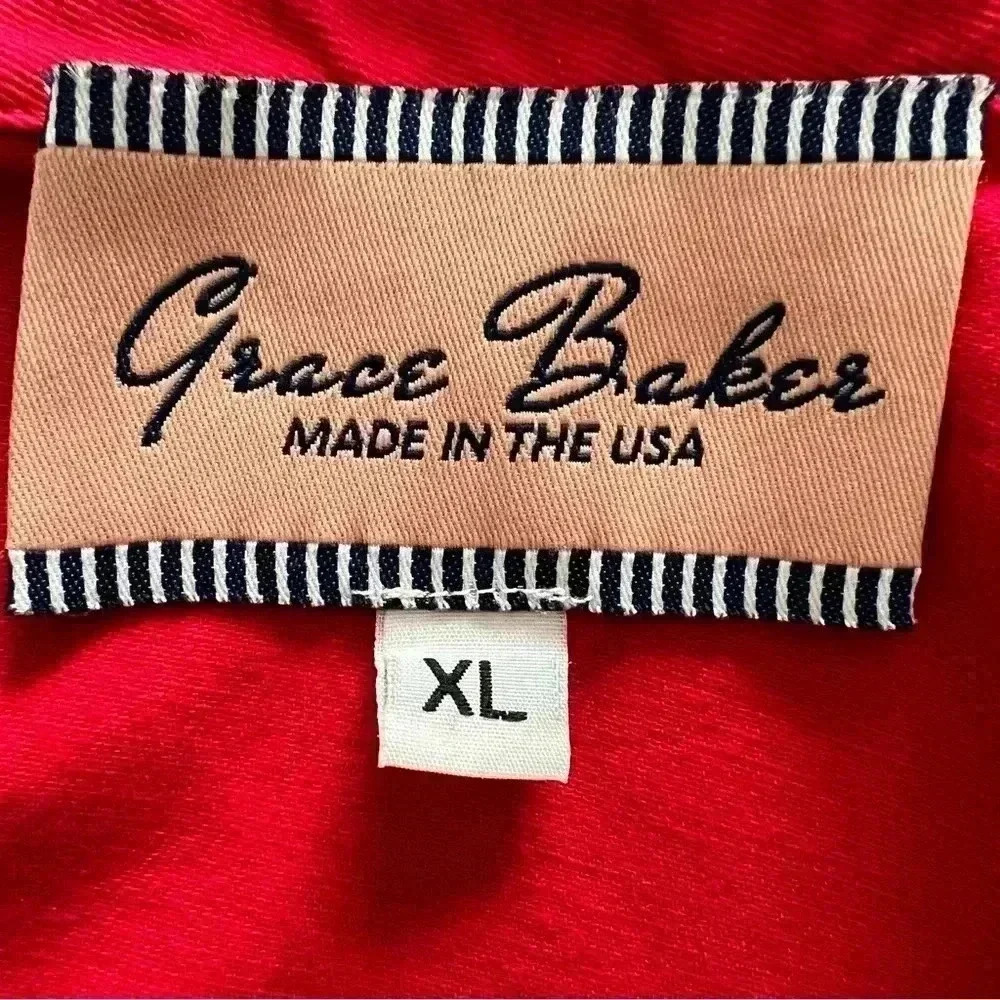 Grace Baker Red Button Down With Bee Buttons Size… - image 4